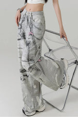 Metal Love Chain Straight Leg Jeans