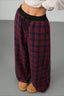 Plaid Elastic Waist Stretch Loose Casual Pants