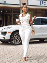 Notch Neck Long Pant Suit