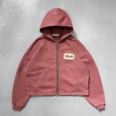 Embroidered Patch Loose Hoodie