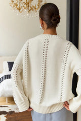 Casual Lace Knit Pullover Sweater