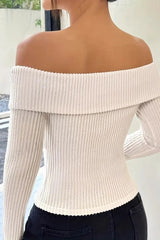 Sexy Off Shoulder Long Sleeve Sweater