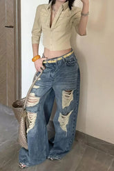 Y2K Blue Streetwear Jeans