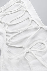 Backless Tie Cami Mermaid Lace Dress