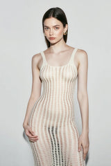 Knit Open Back Maxi Cover Up Vacation Dress