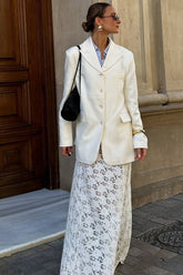 Elegant Sheer Lace Bodycon Maxi Skirt