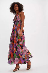 Bayside Floral Print V Neck Cami Chic Boho Dress