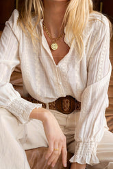 Crochet Hollow Out Lace Chic Versatile Long Sleeve Blouse