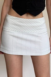 Diagonal Stripe Low Waist Bodycon Mini Skirt