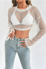 Crochet Bell Sleeve Crop Sweater