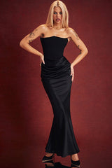 Sexy Backless Cinched Waist Maxi Dress