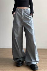 Vintage Pleated Curved Leg Wide Leg Tailored Pants