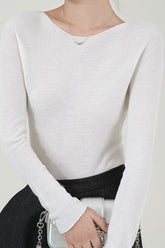 Seamless Fine Wool Knit Top