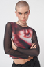 Y2K Crew Neck Slim Color Block Long Sleeve Crop Top