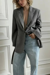 Striped Flare Cuff Blazer