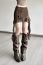 Lace Panel Asymmetric Bodycon Skirt