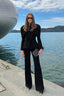 Chic Black Waist Defined Blazer