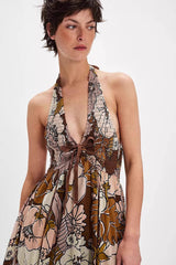 Bayside Floral Print V Neck Cami Chic Boho Dress