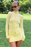 Mock Neck Lace Trim Knit Top
