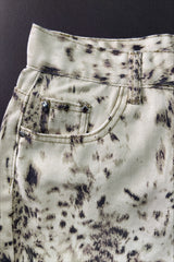 Retro Leopard Straight Baggy Jeans