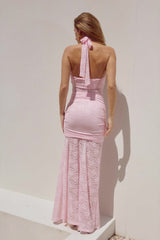 Slim Fit Halter Lace Dress