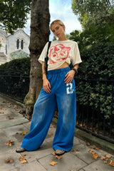 Y2K Oversized Blue Sweat Pant