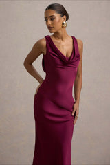 Elegant Luxury Satin Slim Bodycon Mermaid Backless Formal Dress