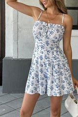 Floral Spaghetti Strap Work Dress