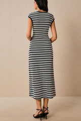 Striped Knit Bodycon Work Dress