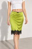 Elegant Lace Splice Satin Bow Skirt