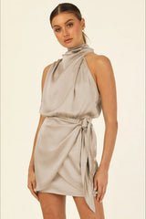 Halter Satin Silk Dress