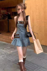 High Waist Denim Dress