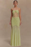 Lace Strapless Ruching Hollow Slim Long Lace Dress