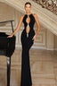 Elegant Slim Hollow Metal Charm Formal Dress