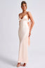 Satin Maxi Dress with Bow Detail Silk Dress