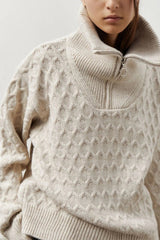 Chunky Knit Half Zip Sweater