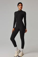 Slim Fleece Lined Thermal Running Outdoor Jumpsuit