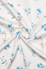 Satin Puff Sleeve Floral Dress