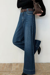 Washed Cropped Relaxed Jeans