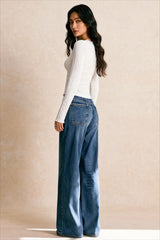 Elegant Lace V-Neck Slim Fitted Long Sleeve Tee