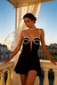 Pleated Rhinestone Cami Mini Dress