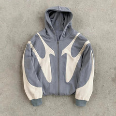 Devil Print Zip Up Hoodie