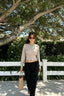 Embroidered Button Crop Cardigan