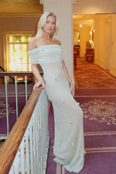 3D Floral Off-Shoulder Maxi Birthday Dress