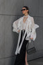 Ruffle Tie Neck Tencel Blouse