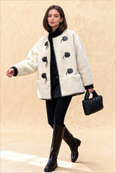 Cashmere Metal Snap Cardigan Coat