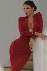 Deep V Neck Bodycon Party Dress