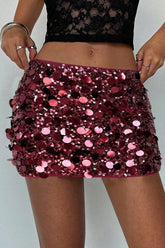 Sequins Hem Bodycon Mini Christmas Skirt