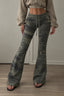 Camouflage Lace Up Flared Pants