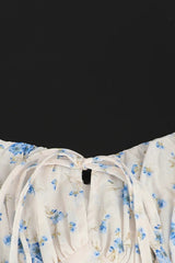 Lace-Up V-Neck Backless Floral Dress